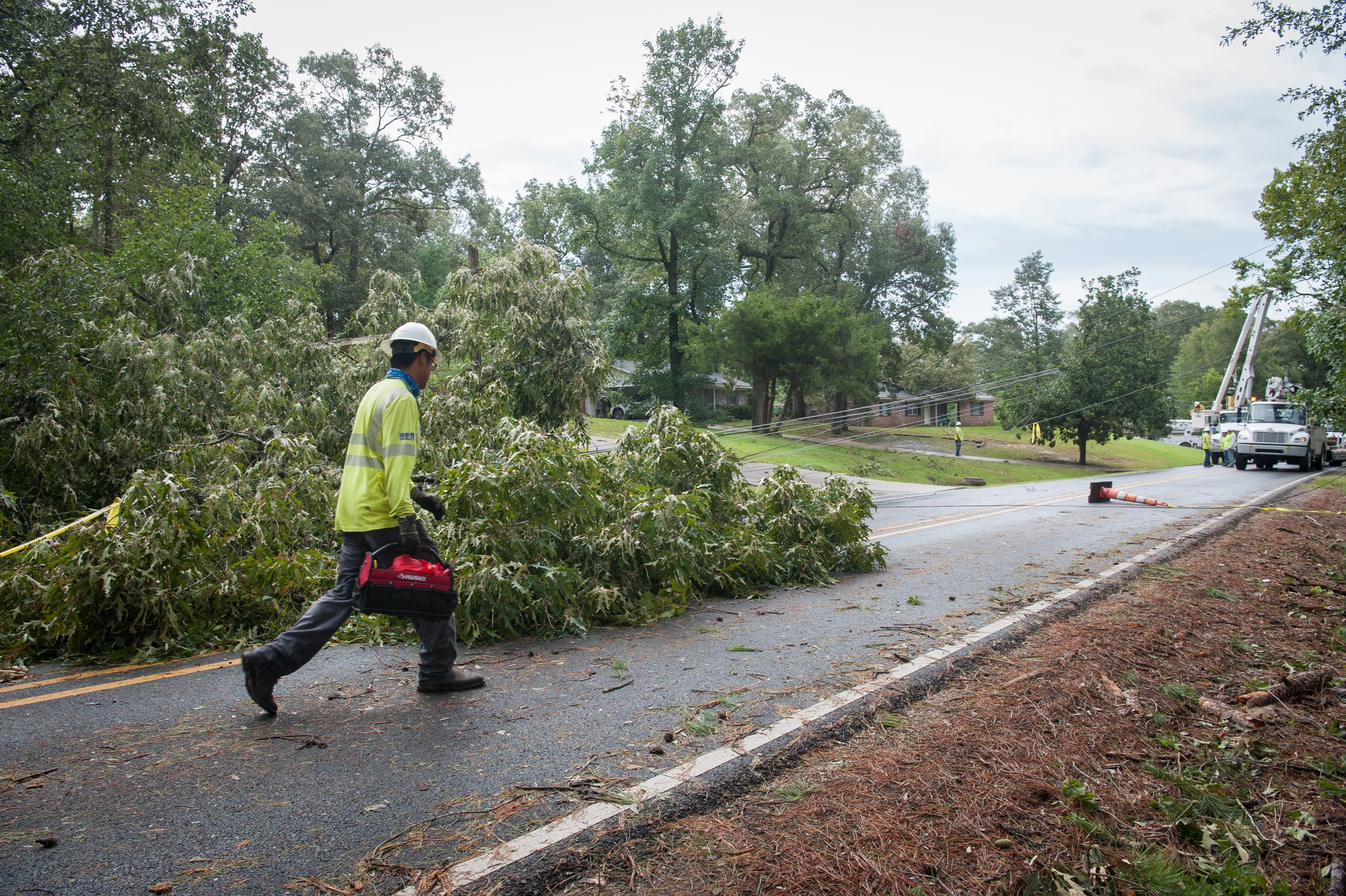 Restoration efforts in Monroe on Friday, Aug. 28.